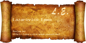Lazarovics Emma névjegykártya