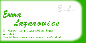 emma lazarovics business card